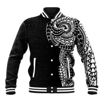 Polynesian Art Traditional Tattoo Pattern Baseball Jacket LT03 Unisex Black - Polynesian Pride
