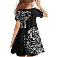 Polynesian Art Traditional Tattoo Pattern Kid Short Sleeve Dress LT03 - Polynesian Pride