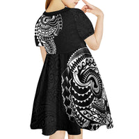 Polynesian Art Traditional Tattoo Pattern Kid Short Sleeve Dress LT03 - Polynesian Pride