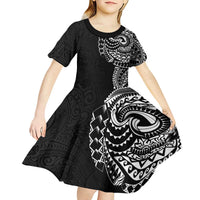 Polynesian Art Traditional Tattoo Pattern Kid Short Sleeve Dress LT03 - Polynesian Pride