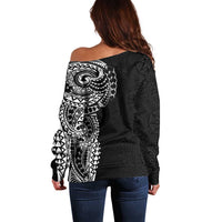 Polynesian Art Traditional Tattoo Pattern Off Shoulder Sweater LT03 - Polynesian Pride