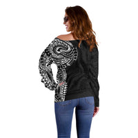 Polynesian Art Traditional Tattoo Pattern Off Shoulder Sweater LT03 - Polynesian Pride