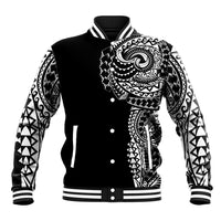 Polynesian Art Traditional Tattoo Baseball Jacket Simple Style LT03 Unisex Black - Polynesian Pride