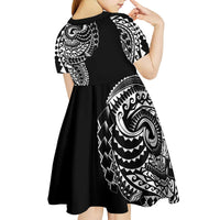 Polynesian Art Traditional Tattoo Kid Short Sleeve Dress Simple Style