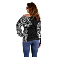 Polynesian Art Traditional Tattoo Off Shoulder Sweater Simple Style LT03 - Polynesian Pride