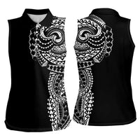 Polynesian Art Traditional Tattoo Women Sleeveless Polo Shirt Simple Style