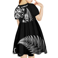 New Zealand Maori Warrior Rugby Kid Short Sleeve Dress Silver Fern