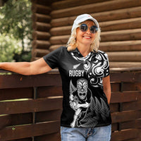 New Zealand Maori Warrior Rugby Women Polo Shirt Silver Fern