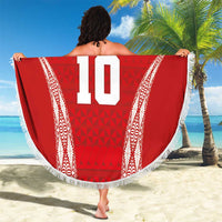 Custom Tonga Pacific Rugby 2024 Beach Blanket Ngatu Tribal Pattern LT03 - Polynesian Pride