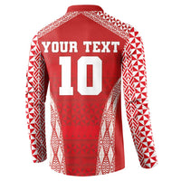 Custom Tonga Pacific Rugby 2024 Button Sweatshirt Ngatu Tribal Pattern LT03 - Polynesian Pride