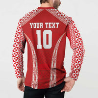 Custom Tonga Pacific Rugby 2024 Button Sweatshirt Ngatu Tribal Pattern LT03 - Polynesian Pride