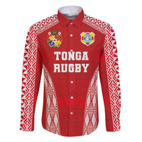 Custom Tonga Pacific Rugby 2024 Family Matching Off The Shoulder Long Sleeve Dress and Hawaiian Shirt Ngatu Tribal Pattern