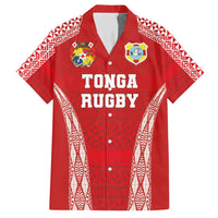 Custom Tonga Pacific Rugby 2024 Hawaiian Shirt Ngatu Tribal Pattern LT03 Red - Polynesian Pride