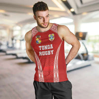 Custom Tonga Pacific Rugby 2024 Men Tank Top Ngatu Tribal Pattern LT03 Red - Polynesian Pride