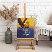 American Samoa Fautasi Canvas Wall Art Bald Eage and Sailfish with Kakau Motifs - Polynesian Pride