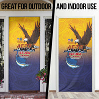 American Samoa Fautasi Door Cover Bald Eage and Sailfish with Kakau Motifs - Polynesian Pride