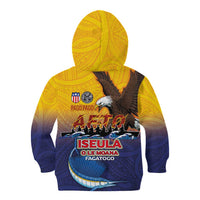 American Samoa Fautasi Kid Hoodie Bald Eage and Sailfish with Kakau Motifs LT03 - Polynesian Pride