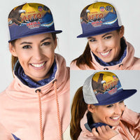 American Samoa Fautasi Mesh Trucker Cap Bald Eage and Sailfish with Kakau Motifs LT03 - Polynesian Pride