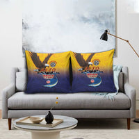 American Samoa Fautasi Pillow Cover Bald Eage and Sailfish with Kakau Motifs - Polynesian Pride