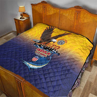 American Samoa Fautasi Quilt Bald Eage and Sailfish with Kakau Motifs - Polynesian Pride