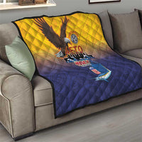 American Samoa Fautasi Quilt Bald Eage and Sailfish with Kakau Motifs - Polynesian Pride