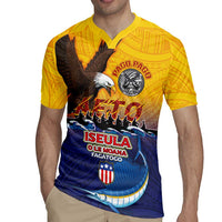 American Samoa Fautasi Rugby Jersey Bald Eage and Sailfish with Kakau Motifs - Polynesian Pride