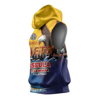 American Samoa Fautasi Sleeveless Hoodie Bald Eage and Sailfish with Kakau Motifs - Polynesian Pride