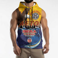 American Samoa Fautasi Sleeveless Zip Hoodie Bald Eage and Sailfish with Kakau Motifs LT03 - Polynesian Pride