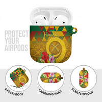 Melanesian Vanuatu AirPods Case With Tapa Tribal Pattern and Triangle Geometric Tricolor LT03 - Polynesian Pride
