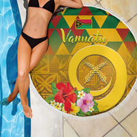 Melanesian Vanuatu Beach Blanket With Tapa Tribal Pattern and Triangle Geometric Tricolor LT03 - Polynesian Pride