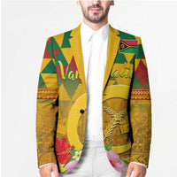 Melanesian Vanuatu Blazer With Tapa Tribal Pattern and Triangle Geometric Tricolor LT03 - Polynesian Pride