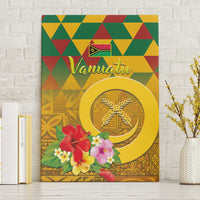 Melanesian Vanuatu Canvas Wall Art With Tapa Tribal Pattern and Triangle Geometric Tricolor LT03 Without Frame Yellow - Polynesian Pride