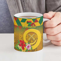 Melanesian Vanuatu Ceramic Mug With Tapa Tribal Pattern and Triangle Geometric Tricolor LT03 - Polynesian Pride