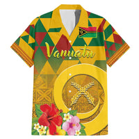 Melanesian Vanuatu Family Matching Mermaid Dress and Hawaiian Shirt With Tapa Tribal Pattern and Triangle Geometric Tricolor - Polynesian Pride