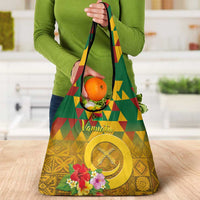 Melanesian Vanuatu Grocery Bag With Tapa Tribal Pattern and Triangle Geometric Tricolor - Polynesian Pride