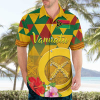 Melanesian Vanuatu Hawaiian Shirt With Tapa Tribal Pattern and Triangle Geometric Tricolor LT03 - Polynesian Pride