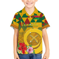 Melanesian Vanuatu Hawaiian Shirt With Tapa Tribal Pattern and Triangle Geometric Tricolor LT03 - Polynesian Pride