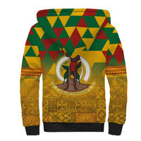 Melanesian Vanuatu Sherpa Hoodie With Tapa Tribal Pattern and Triangle Geometric Tricolor LT03 - Polynesian Pride