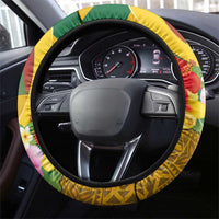 Melanesian Vanuatu Steering Wheel Cover With Tapa Tribal Pattern and Triangle Geometric Tricolor LT03 - Polynesian Pride
