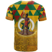 Melanesian Vanuatu T Shirt With Tapa Tribal Pattern and Triangle Geometric Tricolor - Polynesian Pride