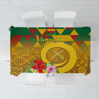 Melanesian Vanuatu Tablecloth With Tapa Tribal Pattern and Triangle Geometric Tricolor LT03 Yellow - Polynesian Pride