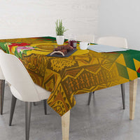 Melanesian Vanuatu Tablecloth With Tapa Tribal Pattern and Triangle Geometric Tricolor LT03 - Polynesian Pride