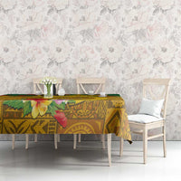 Melanesian Vanuatu Tablecloth With Tapa Tribal Pattern and Triangle Geometric Tricolor LT03 - Polynesian Pride