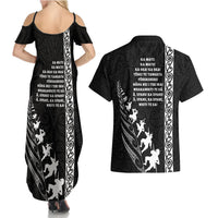 New Zealand Rugby Couples Matching Summer Maxi Dress and Hawaiian Shirt Haka Dance Tribal God Mask Maori Pattern LT03 - Polynesian Pride