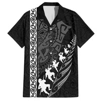 New Zealand Rugby Hawaiian Shirt Haka Dance Tribal God Mask Maori Pattern LT03 Black - Polynesian Pride
