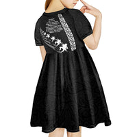 New Zealand Rugby Kid Short Sleeve Dress Haka Dance Tribal God Mask Maori Pattern LT03 - Polynesian Pride