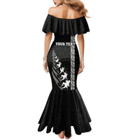 Custom New Zealand Rugby Mermaid Dress Haka Dance Tribal God Mask Maori Pattern LT03 - Polynesian Pride