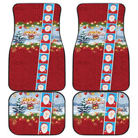 Merry Christmas Car Mats Funny Santa Claus Cards Photo and Polynesian Pattern Red Color LT03 - Polynesian Pride