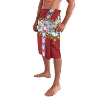 Merry Christmas Lavalava Funny Santa Claus Cards Photo and Polynesian Pattern Red Color LT03 - Polynesian Pride