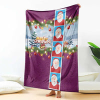 Merry Christmas Blanket Funny Santa Claus Cards Photo and Polynesian Pattern Pink Color LT03 - Polynesian Pride